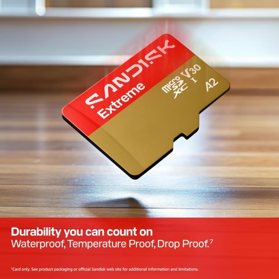 SANDISK 128GB Extreme Go microSD Card + Adapter, Up to 170MB/s Read Speeds